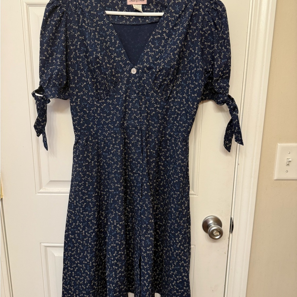 Heart of Haute Blue Dragonfly Dress Vintage Look